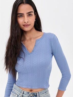 Coucou Intimates Baby Henley French Blue